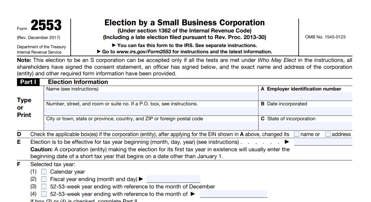 Form 2553 Late Election Relief Reasonable Cause Examples